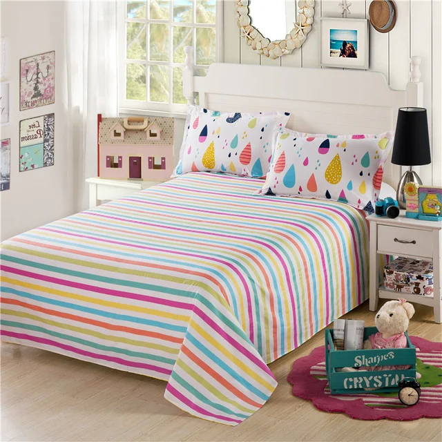 white red yellow blue green stripe cartoon bed sheets bedspread pink and white striped sheets