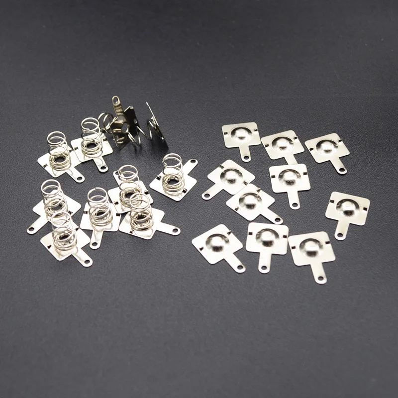 Battery Contact Plate 20pcs/ Replacement Metal Batteries Spring Contact Plate Silver For AA AAA Batteries