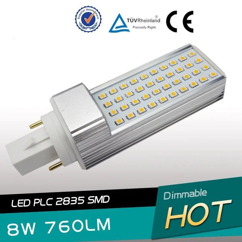 10 шт./лот 8 Вт E27/G24 (2pin 4pin)/G23 регулируемый угол освещения LED PLC лампа SMD2835 светодиоды
