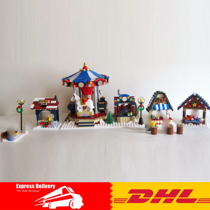 

Lepin 36010 1412Pcs The Winter Village Market Set for Children Educational Building Blocks Bricks Toys Compatible 10235