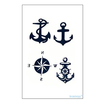 

Waterproof Temporary Tattoo Sticker on body art tattoo cute anchor finger Water Transfer makeup for girl men fake flash tattoos