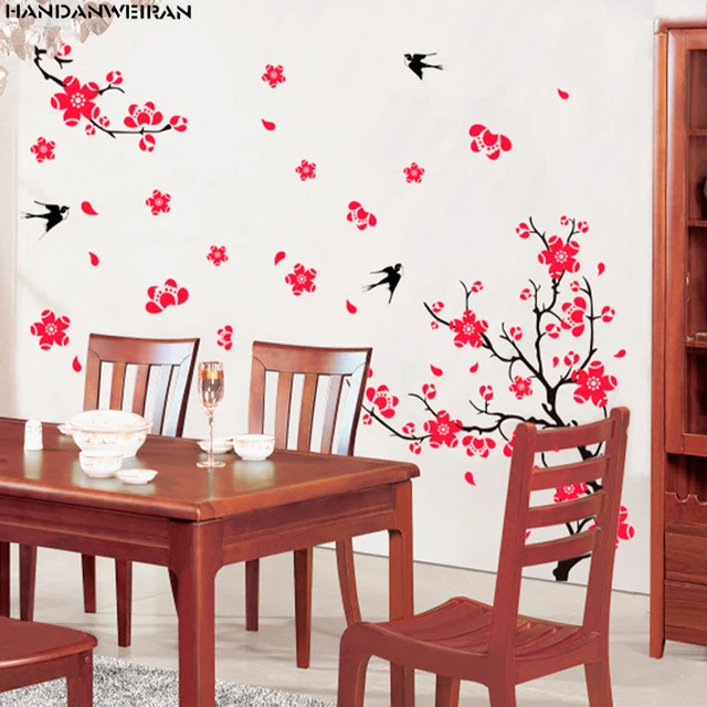 Special Offers Plum Wall stickers red Home decor sticker living room fou Dining room Decorative applique Removable PVC sticker Special Offers Plum Wall stickers red Home decor sticker living room fou Dining room Decorative applique Removable PVC sticker