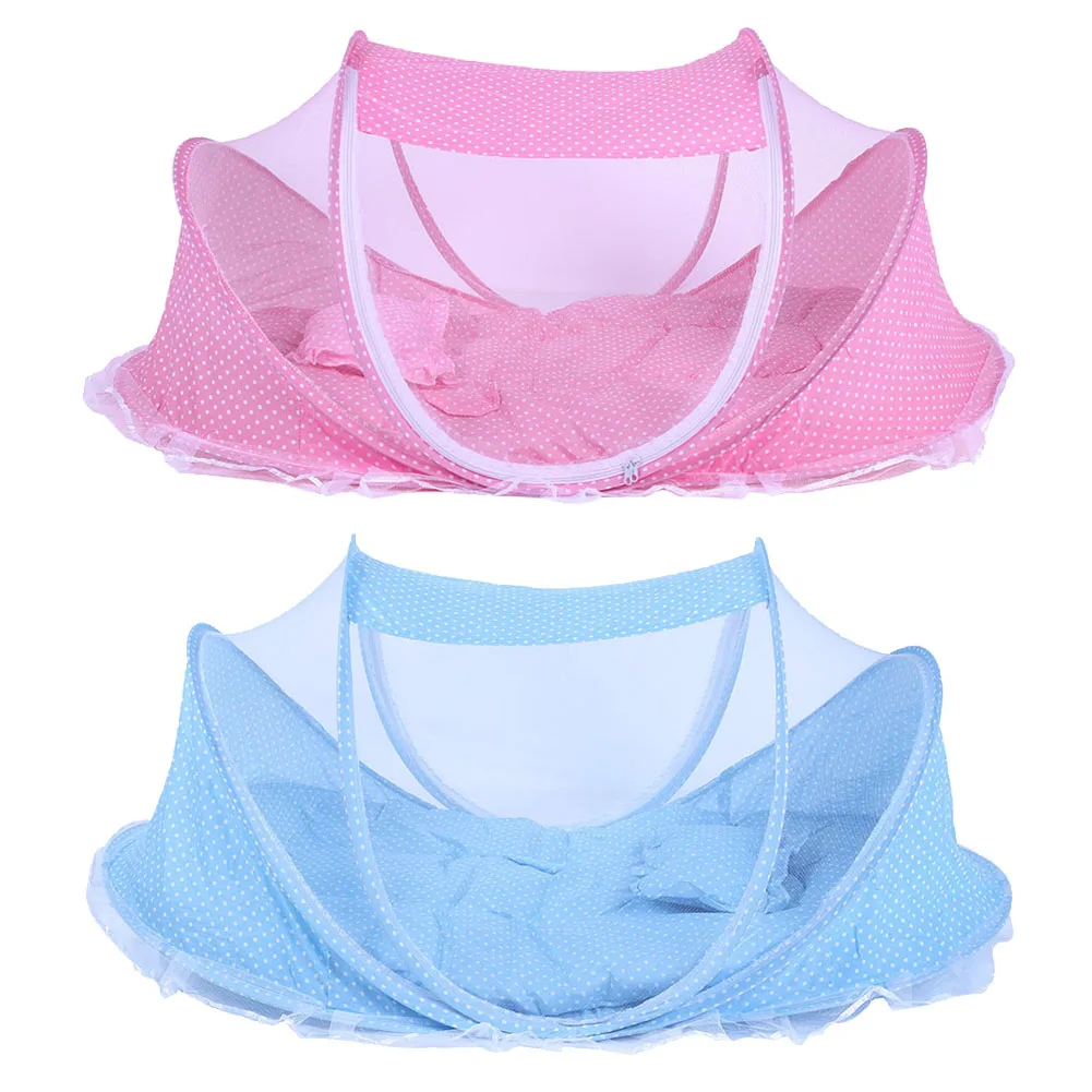 3pcs/Set Baby Bedding Crib Netting Folding Baby Mosquito Nets Bed Mattress Pillow Portable Bed Collapsible Baby Crib