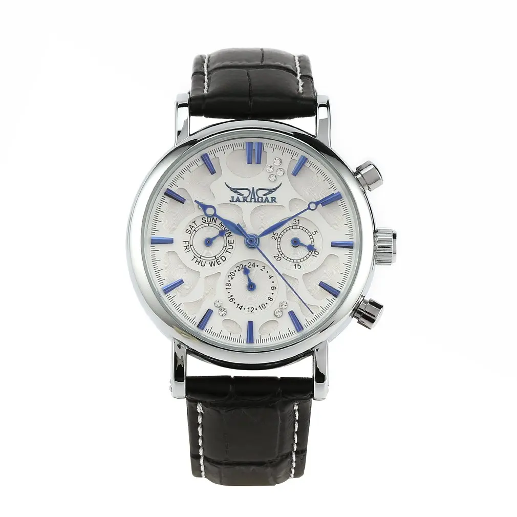

Full Automatic Mechanical Watch Business Clock Multifunctional Stainless Steel Case Clendar Display Men Wristwatch