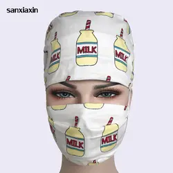 Хирургическая Шапки с sweatband медицинский Шапки на каждый день унисекс врач-медсестра Рабочая Регулируемый головной убор с цветочным