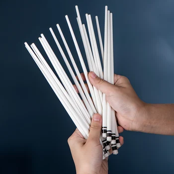 

1Pair Chinese Design Ceramic Chopsticks Chinese Environmental Protection Bone Porcelain Chopsticks Length 24cm Tableware