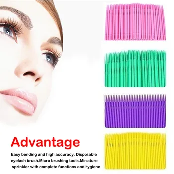 

100Pcs/Bottle Disposable Micro Brush Eyelashes Extension Individual Lash Removing Swab Micro Brush For Eyelash Extension Tools