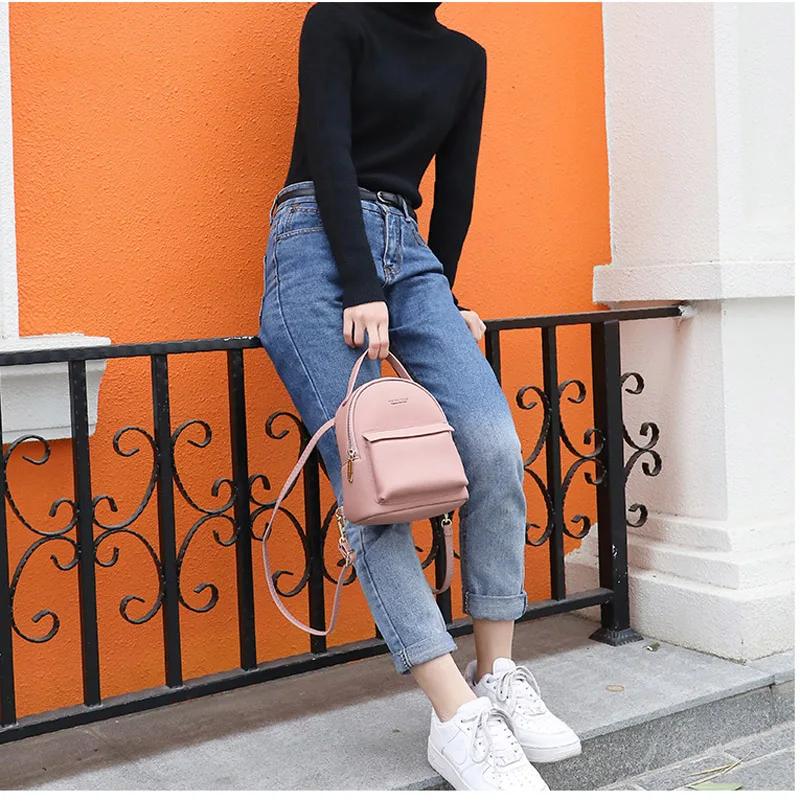  WEICHEN Multi-Function Women Backpack Leather Fashion Small Backpack Female Ladies Shoulder Bag Gir - 32962979050