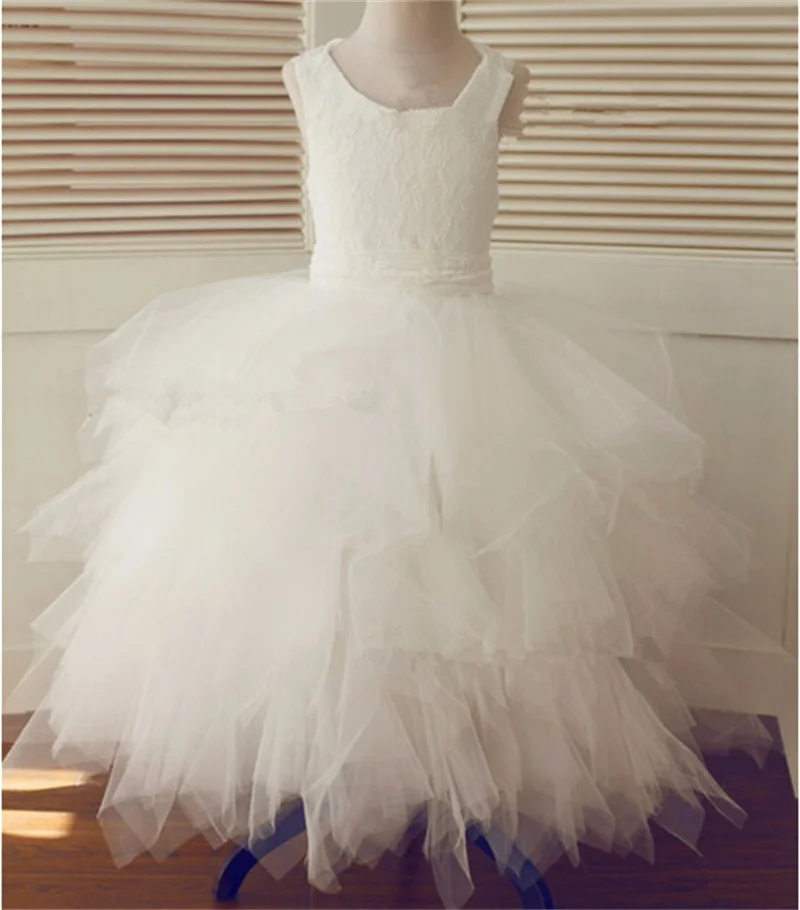 

2016 New Real Flower Girl Dresses Ball Gown Party Pageant Communion Dress Little Girls Kids/Children Princess Dress for Wedding