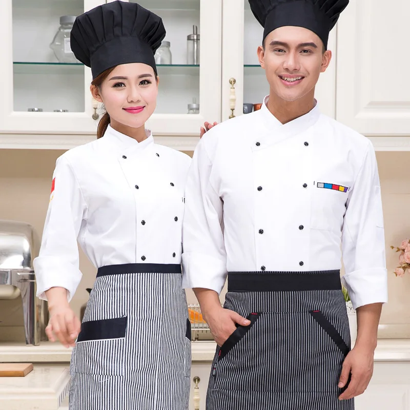 Стиль еда обслуживание многоцветный шеф-повара КУРТКА Ресторан Одежда для повара в отельной кухне униформа Одежда китайский стиль шеф-повара униформа