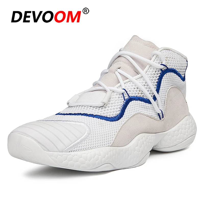 

Fashion Thick Soled Sneakers Men Summer High Top Shoes Men Breathable Air Mesh White Sock Casual Shoes Men Black Shoes 2018 New