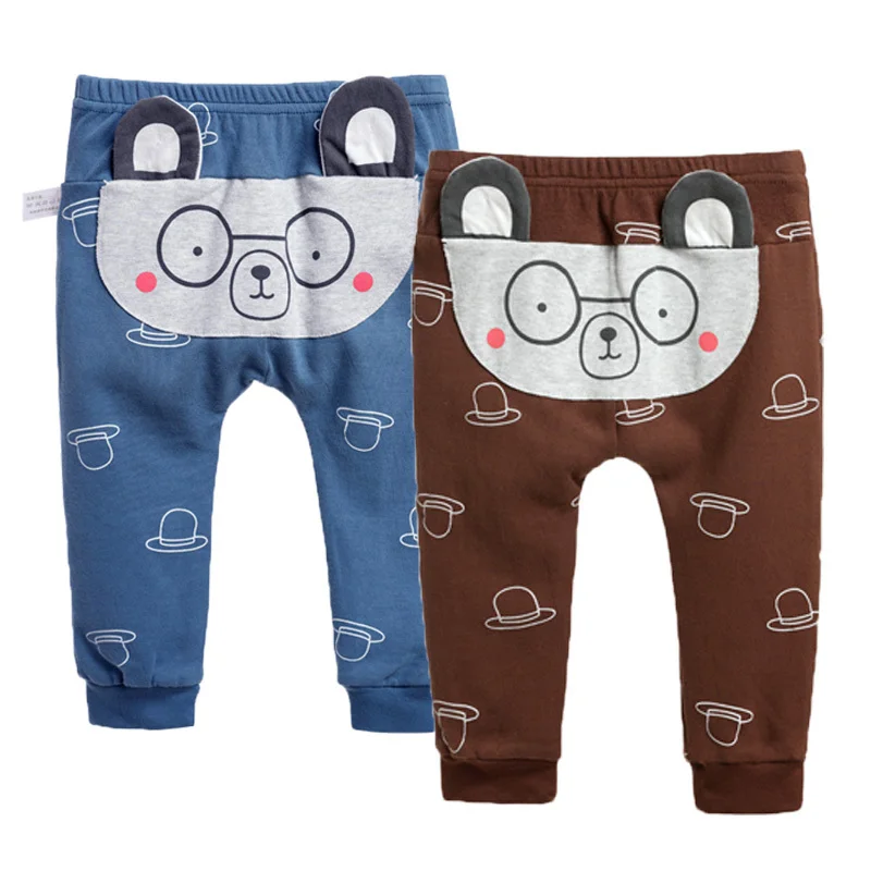 Штанишки для малышей, штаны для новорожденных, 2 шт./лот, одежда для мальчиков и девочек, милые штаны с рисунком медведя для детей 6-18 месяцев, леггинсы для маленьких детей - Цвет: as picture shows