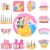 Disney Princess Happy Kids Girls Birthday Party Decoration Set Party Supplies Чашка Тарелка Баннер Шляпа Соломенная Сумка Для Добычи