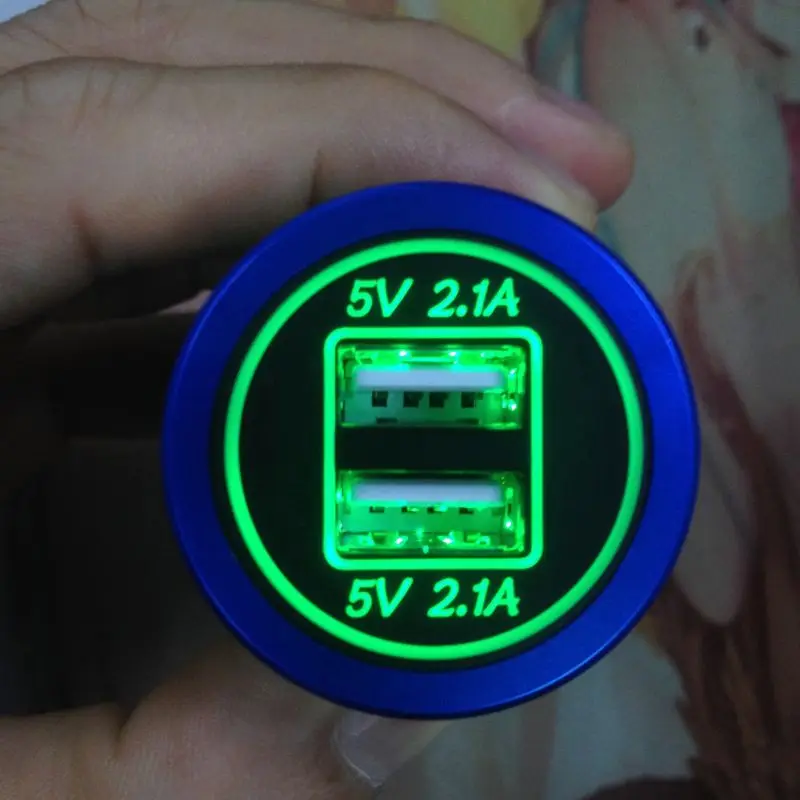 DIY 12V 24V Dual USB Auto Ladegerät Power Adapter Panel 5V 2.1A für iphone Auto Boot Marine handy G