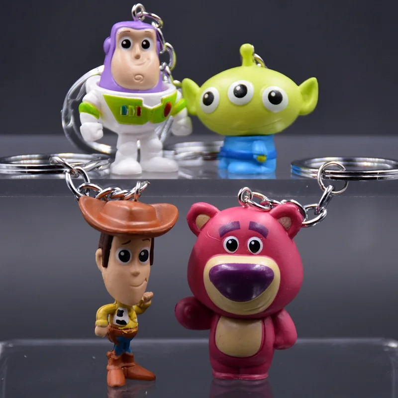 

New Movie Cartoon Toy Story 4 Woody Buzz Lightyear Rex Pvc Keychain Bag Gifts Kids Alien Action Figure Toys For Children