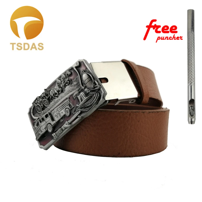 

Mens Belt Buckle in Silver Color, Fire Dept BIG Buckle Metal Cowboy Belt Buckle Men Fashion Jeans accessories