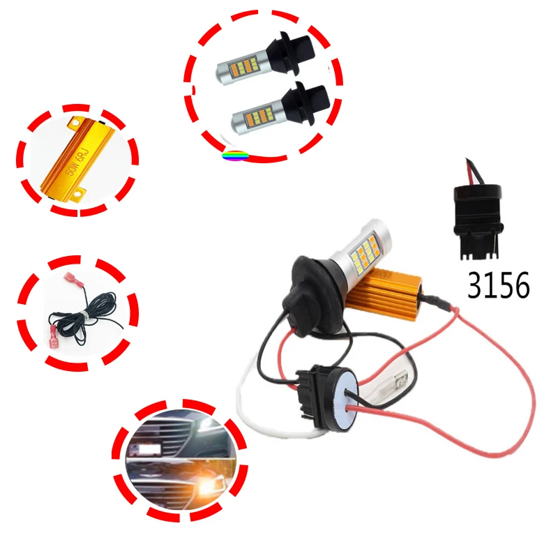 2X T20 7440 20 1156 1157 3156 2835 двухцветный СВЕТОДИОДНЫЙ Переключатель DRL Canbus светильник для