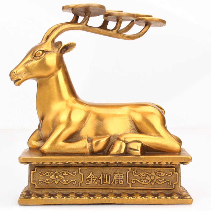 

crafts copper Bronze art Derlook gold copper xian lu lucky decoration lucky gift