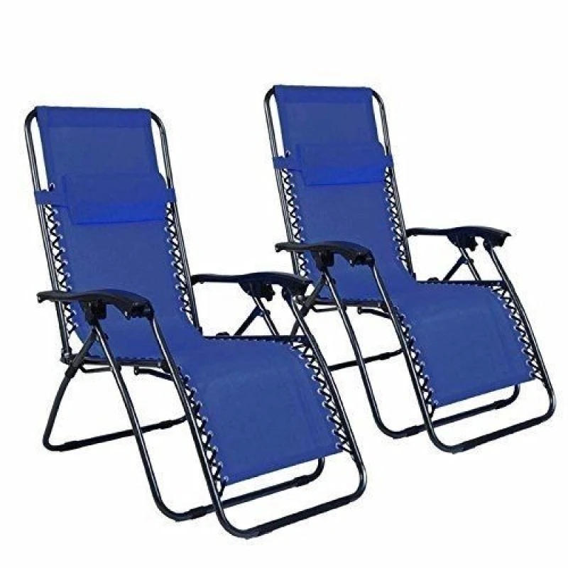 

2pcs Plum Blossom Lock Camping Portable Folding Chairs with Saucer Blue sillas ultralight chair for Picnic - US Stock