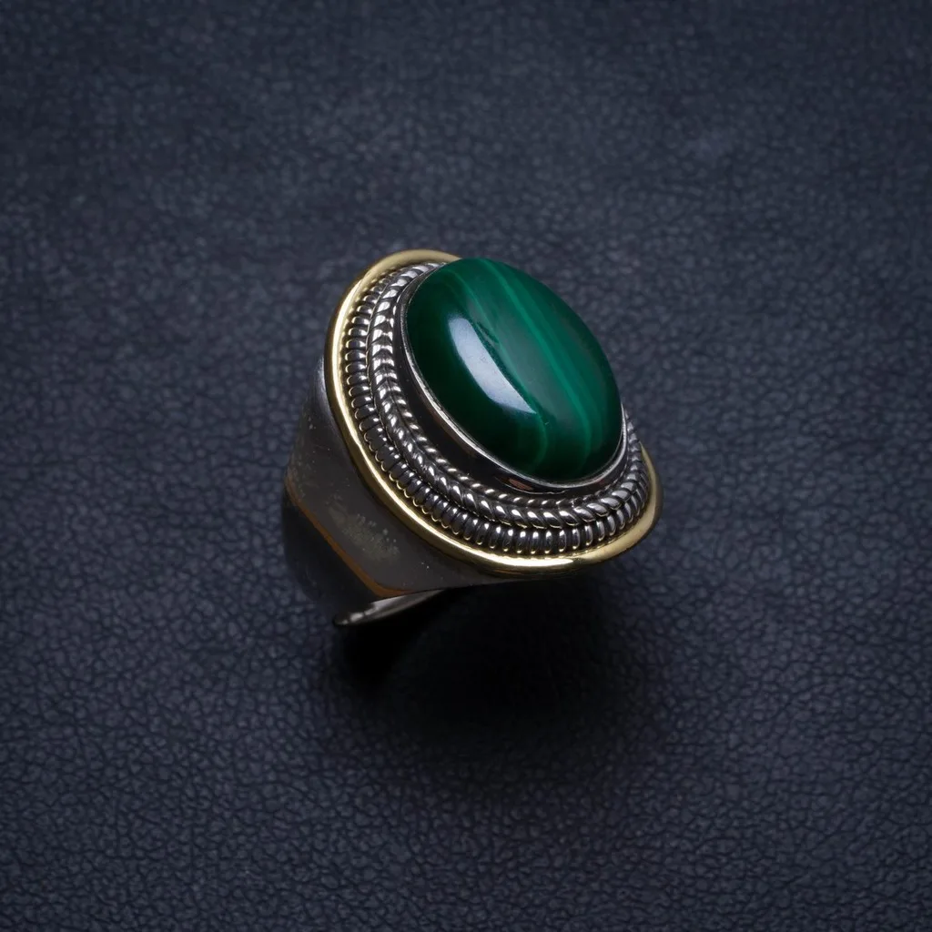 Natural Malachite Handmade Unique 925 Sterling Silver Ring US size 7 X3022 | Украшения и аксессуары