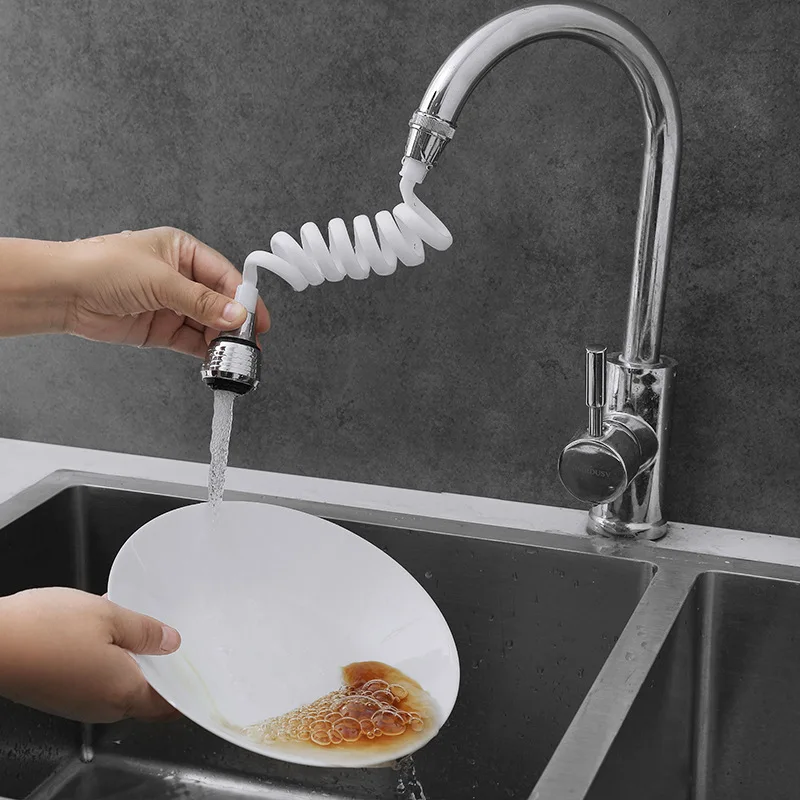 Spiral Retractable Faucet Extender Kitchen Cleaning Dishes Tool