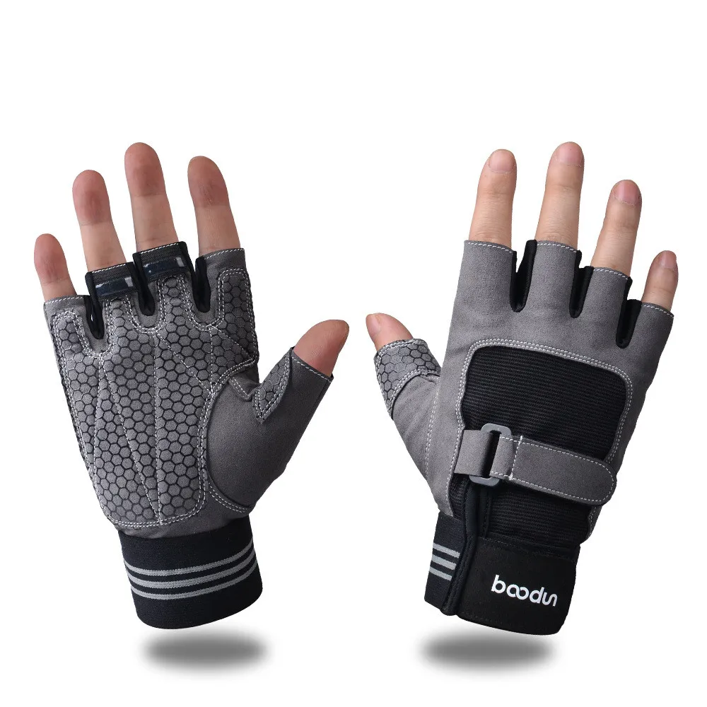 2019 New Gym Gloves Heavy weight Sports Exercise Weight Lifting Gloves Body Building Training  Crossfit Sport Fitness Gloves S~L