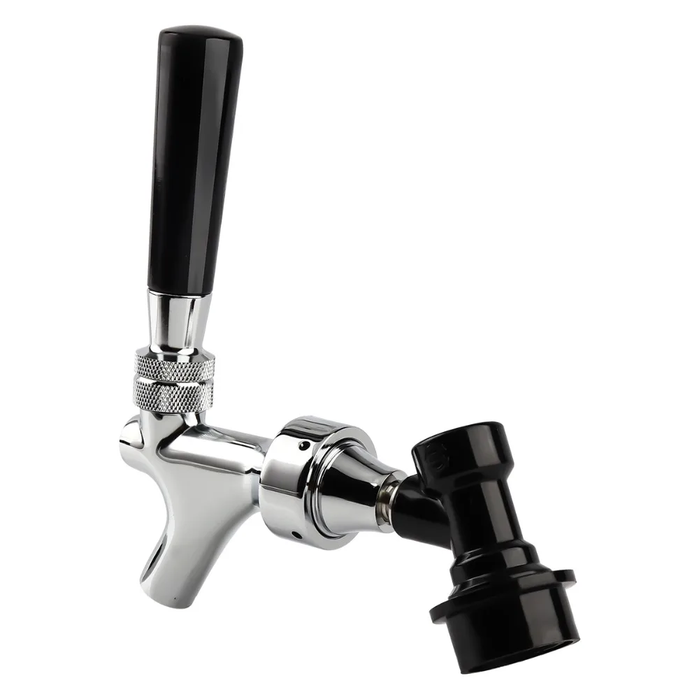 Homebrew-Beer-Tap-Polished-Chrome-Draft-Beer-Faucet-With-Ball-Lock-Quick-Disconnect-Cleaning-brush-Keg