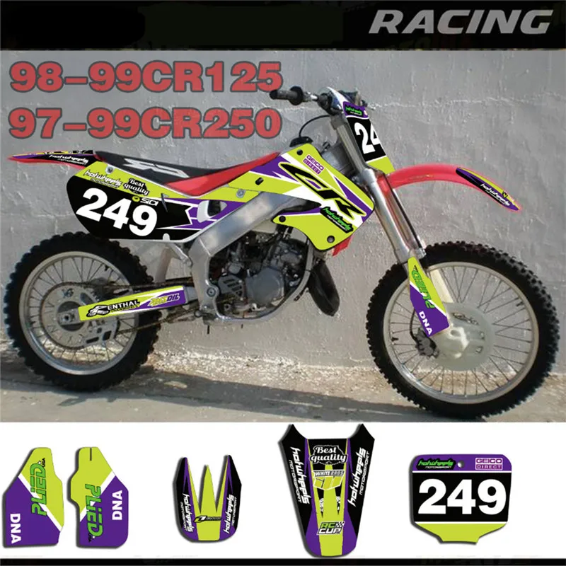 

Motorcycle Team Graphics Withe Backgrounds Decals Stickers For Honda CR125 CR250 CR 125 250 1997 1998 1999
