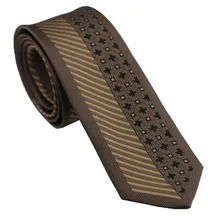 Коачелла Галстуки коричневая полоса и клетка шейный платок из микрофибры обтягивающий галстук 6 см