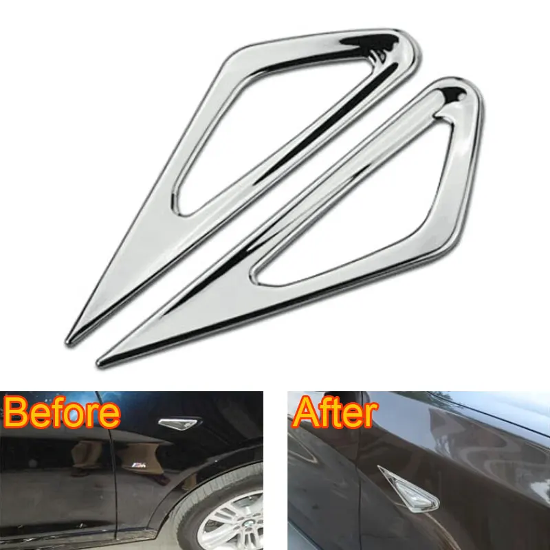 1pair ABS Chrome Door Side Turn Signal Light Lamp Cover Trim Garnished Bezel Frame Decoration