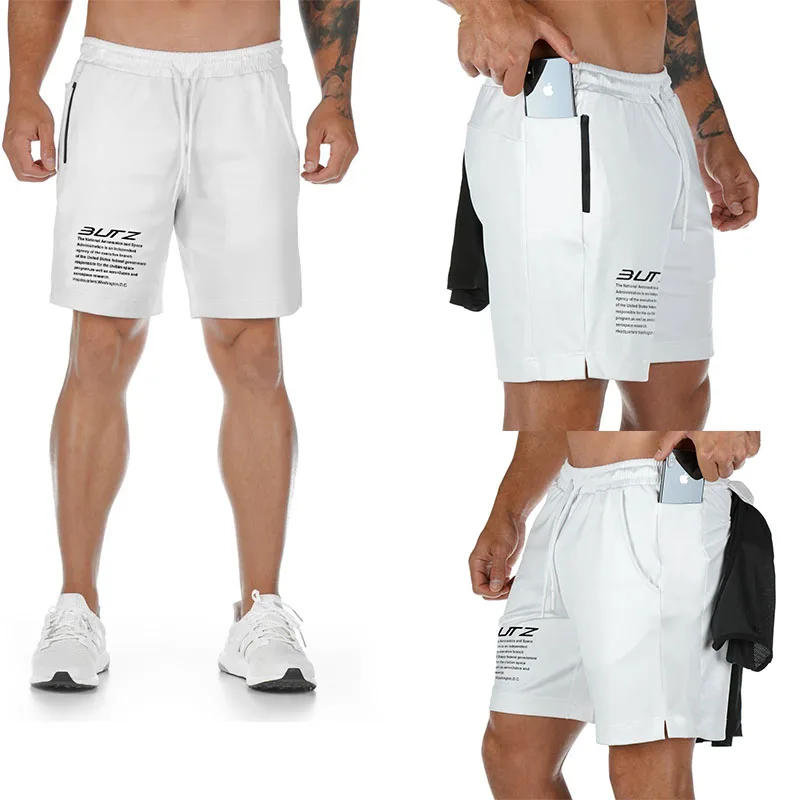 Мужские Многофункциональные шорты для фитнеса, шорты для тренировок с несколькими карманами, летние дышащие быстросохнущие брюки