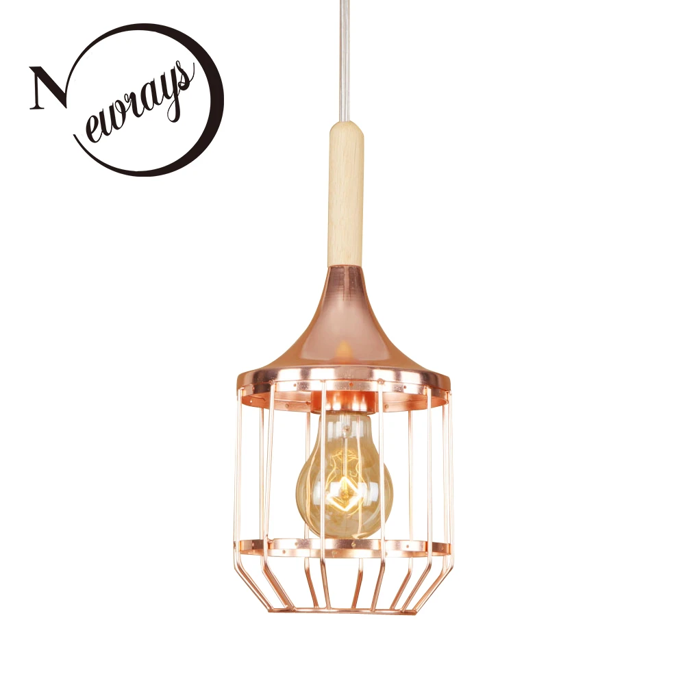 us $31.25 25% off|moderne eisen überzogene minimalist rose gold anhänger  lampe e27 220v led hängen leuchte restaurant schlafzimmer wohnzimmer cafe