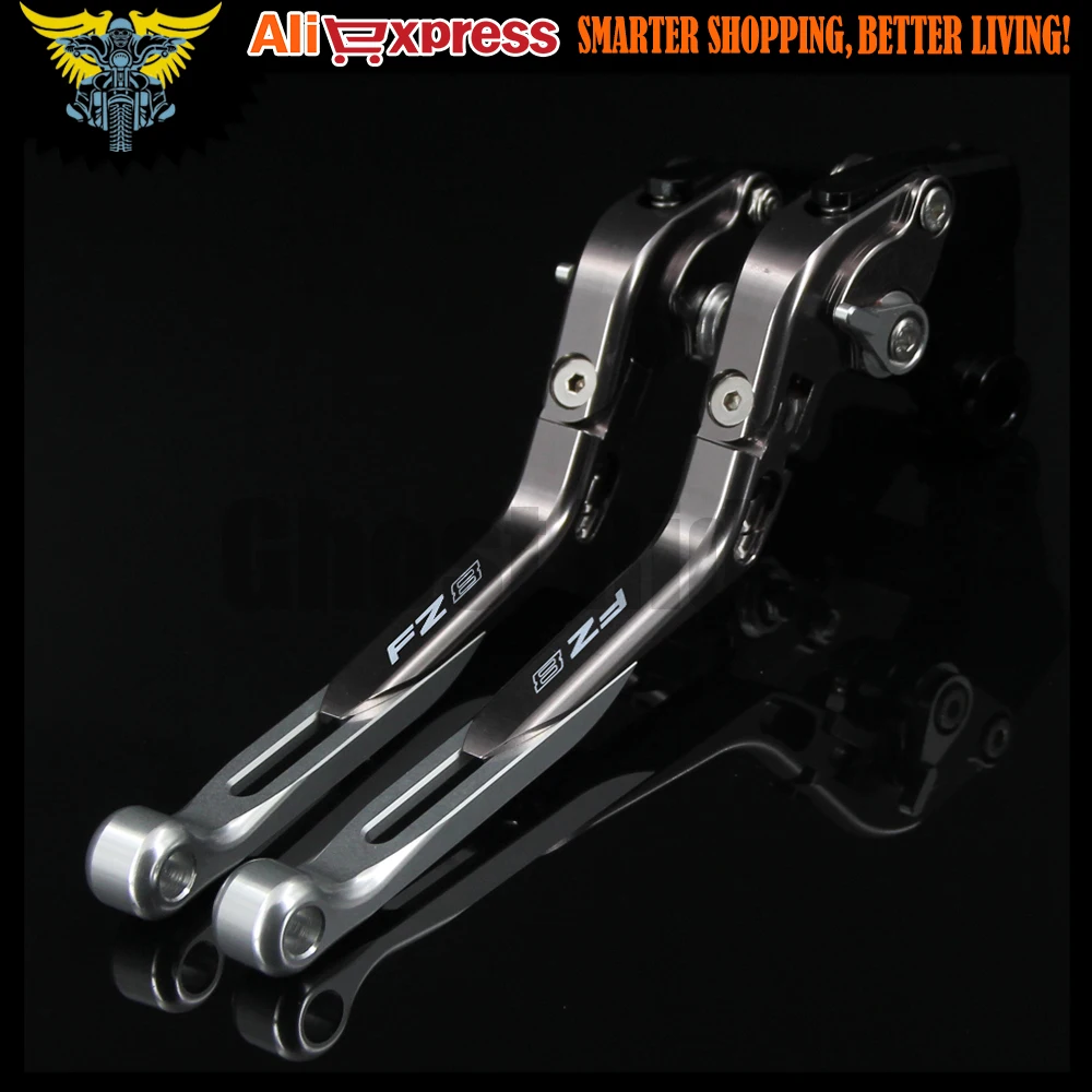 Для Yamaha FZ8 2011 2012 2013 2014 2015 лазерный логотип (FZ8) серебристый + титановый CNC складной