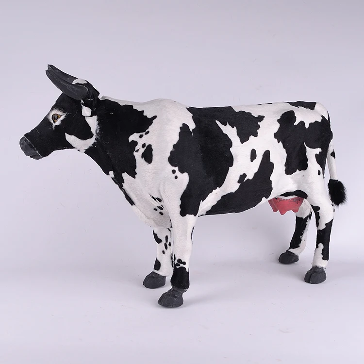 big new simulation dairy cow toy plastic&fur lovely cow doll gift