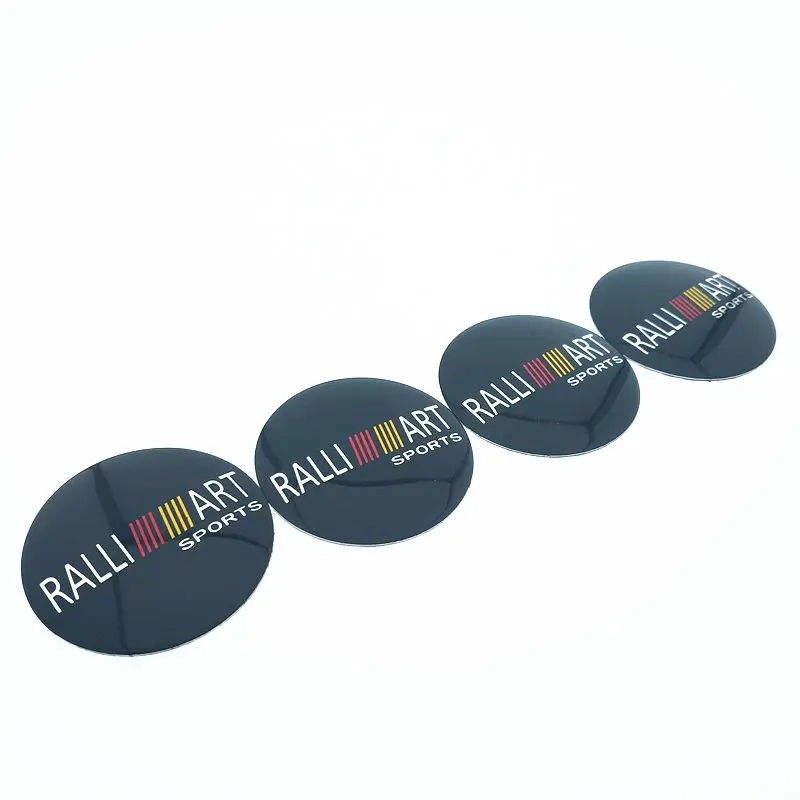 

4pcs RALLI ART Sports Car Wheel Center Hub Caps Cover Rim Sticker Badge Ralliart For mitsubishi lancer asx outlander pajero