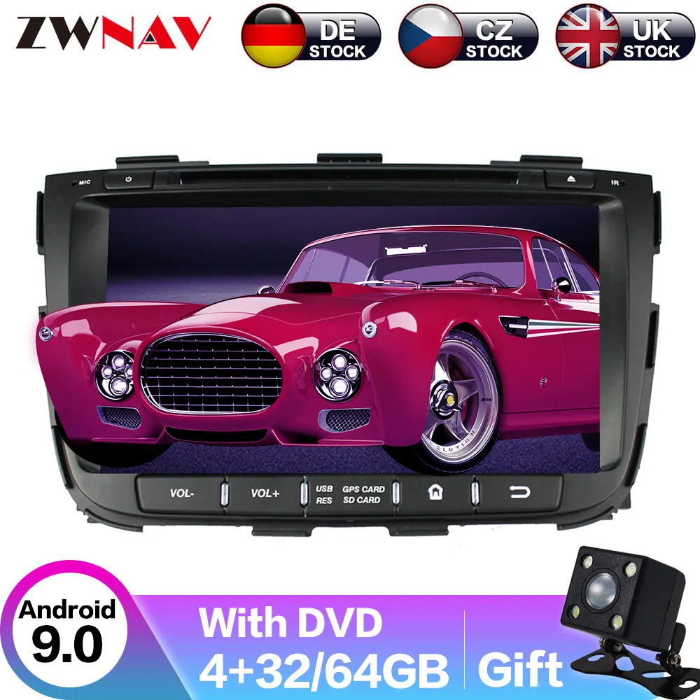 

Android 9 4+64G DSP Car DVD Player GPS navigation For KIA SORENTO 2013 2014 head unit multimedia player tape recorder