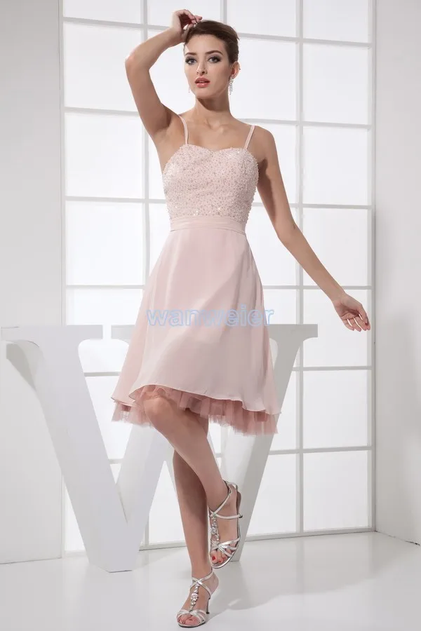 Платье сексуальный розовый милая бисероплетение свадебные платья формальные пользовательские короткие строки длиной до колен пром Платья
