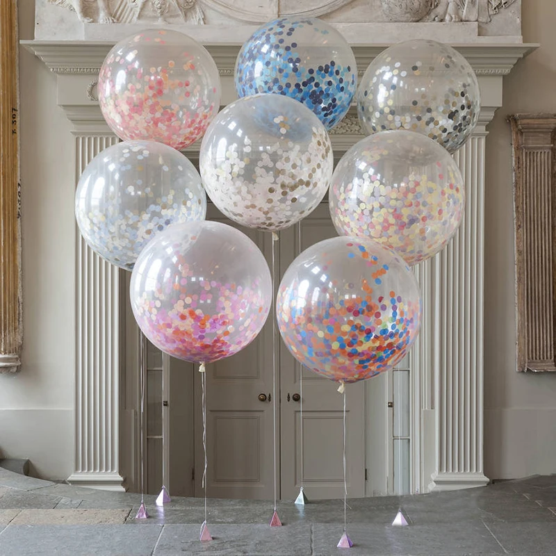 

10pcs 12 inch Confetti Balloons Clear Latex Confetti Ballon for Wedding Baby Show Kids Birthday Party Decorations