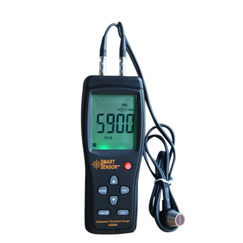 

Smart Sensor LCD Digital Ultrasonic Thickness Gauge tester AS850 1.2 to 220MM Sound Velocity Meter For Steel Aluminium Plate