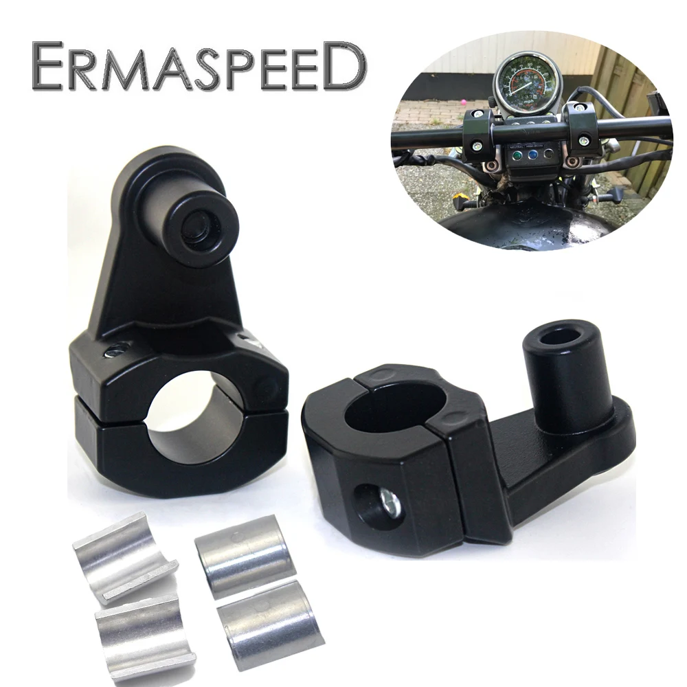 2 Inch Pivoting Motorcycle Handlebar Clamp Riser CNC Aluminum Universal