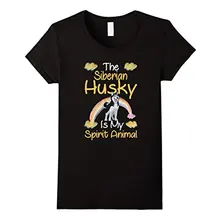 Siberian Husky Is My Spirit Animal футболка Веселая Хлопковая женская футболка дешевая распродажа Женская футболка Модные женские