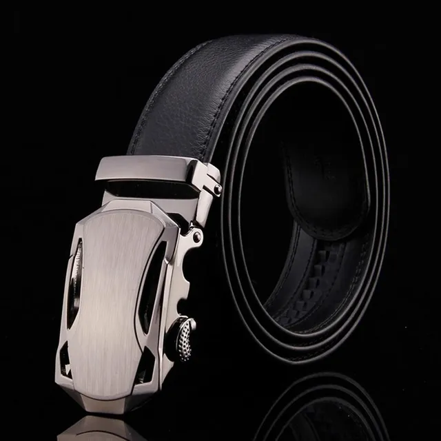 Drop Shipping Cow Leather Men's Belt Black Luxury Car Shape Automatic ...