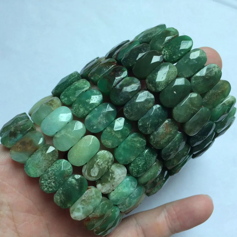 Натуральный Хризопраз Камень бусины браслет с природными камнями DIY ювелирные изделия браслет для женщин подарок