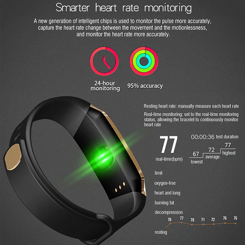Color Screen Heart Rate Monitoring Smart Watch Men Waterproof Electronic Clock Couple Brand New Watch Woman Silicone Reloj Mujer