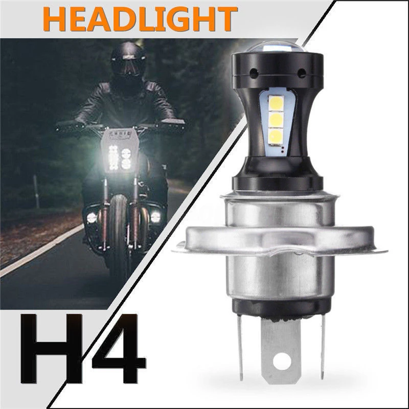 

1pc H4 Motorcycle Motorbike 18 SMD 3030 LED Hi-Lo Beam Headlight Lamp 6500K 12V
