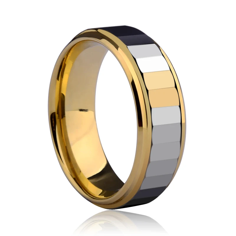 

Stock Clearance Tungsten Carbide Wedding Rings 5mm and 7mm Width for Woman and Man Gold Color Plating Inside US size 7-11