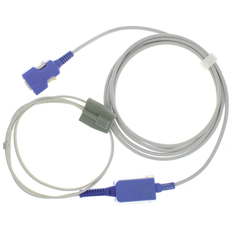 

Compatible with DOC-10 Nellcor GE Datascope Colin Schiller SpO2 adapter cable adult/baby/animal Oximax TECH blood oxygen sensor.