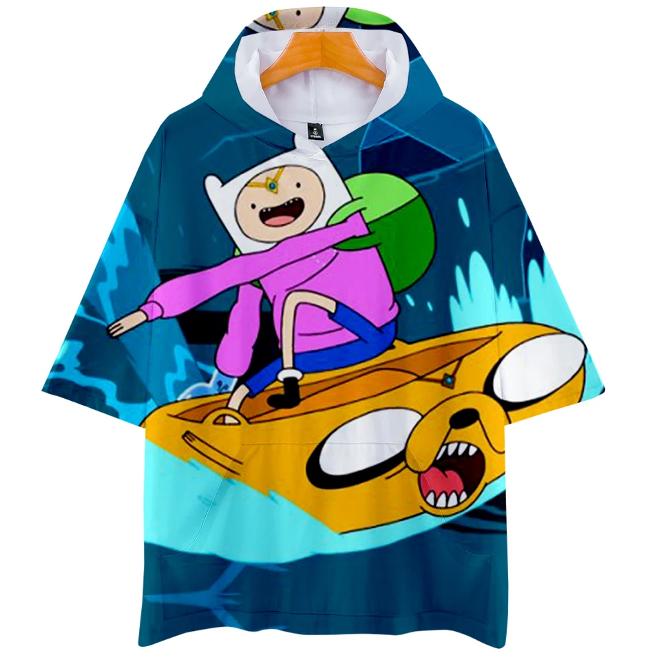 Женская/мужская футболка с капюшоном Adventure Time летняя модная коротким рукавом и 3D
