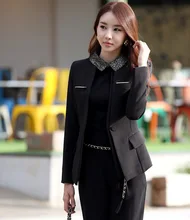 Plus Size 2015 Formal Uniform Style Fashion Slim Professional Business Work Wear Suits Jackets And Pants Pantsuits Trousers Set