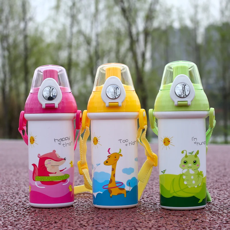 

550ml Baby Feeding Plastic Cup BPA Free Children Bottle With Sling Drinker Leak-proof Tumbler Portable Learn Drinking Sippy Cup